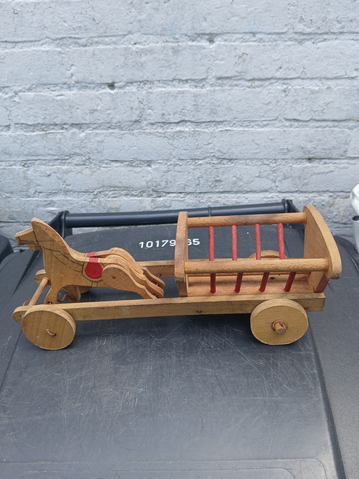 Houten paard en wagen., Antiek en Kunst, Antiek | Speelgoed, Ophalen of Verzenden