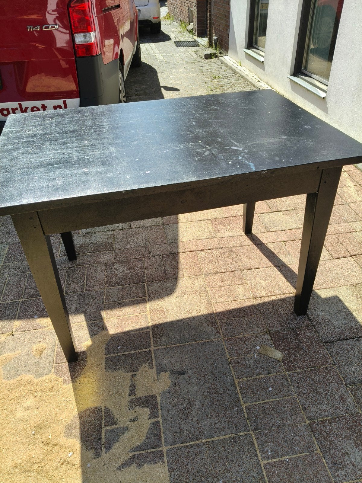 Gratis zwarte houten tafel, Ophalen, Gebruikt, 100 tot 150 cm, Eenvoudig, functioneel