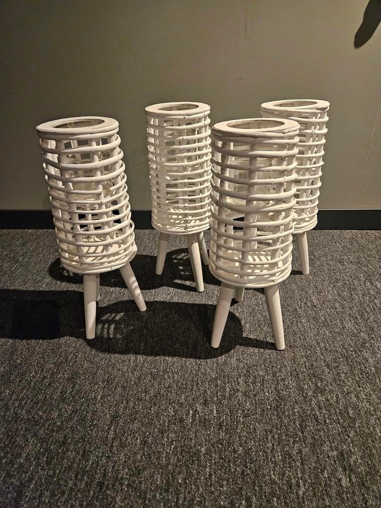 Witte Kandelaar (4stuks) - 42cm Hoog, Ophalen, Gebruikt, Wit, 25 tot 50 cm
