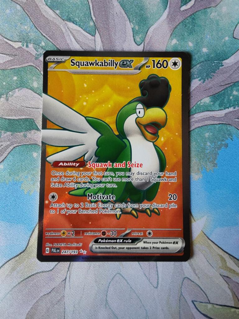 Pokemon paldea evolved squawkabilly ex full art 247/193, Ophalen of Verzenden, Nieuw, Losse kaart, Foil