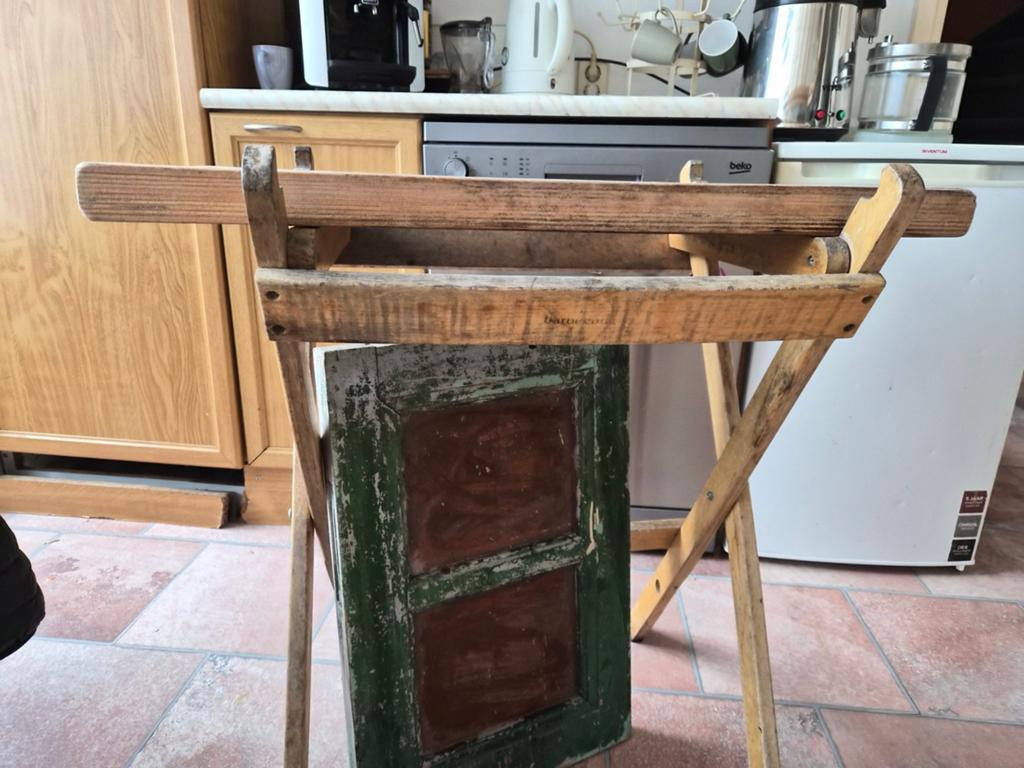 50 jr oude snijplank op standaard, Ophalen, Gebruikt, Rechthoekig, 60 cm of meer