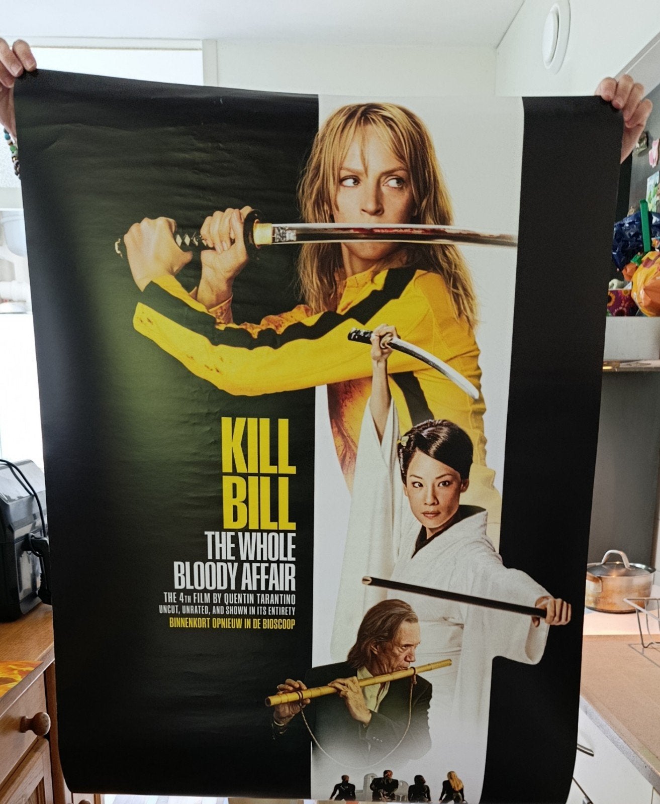Filmposter Kill Bill Whole Bloody Affair Dutch, Ophalen of Verzenden, Zo goed als nieuw, Film, Poster