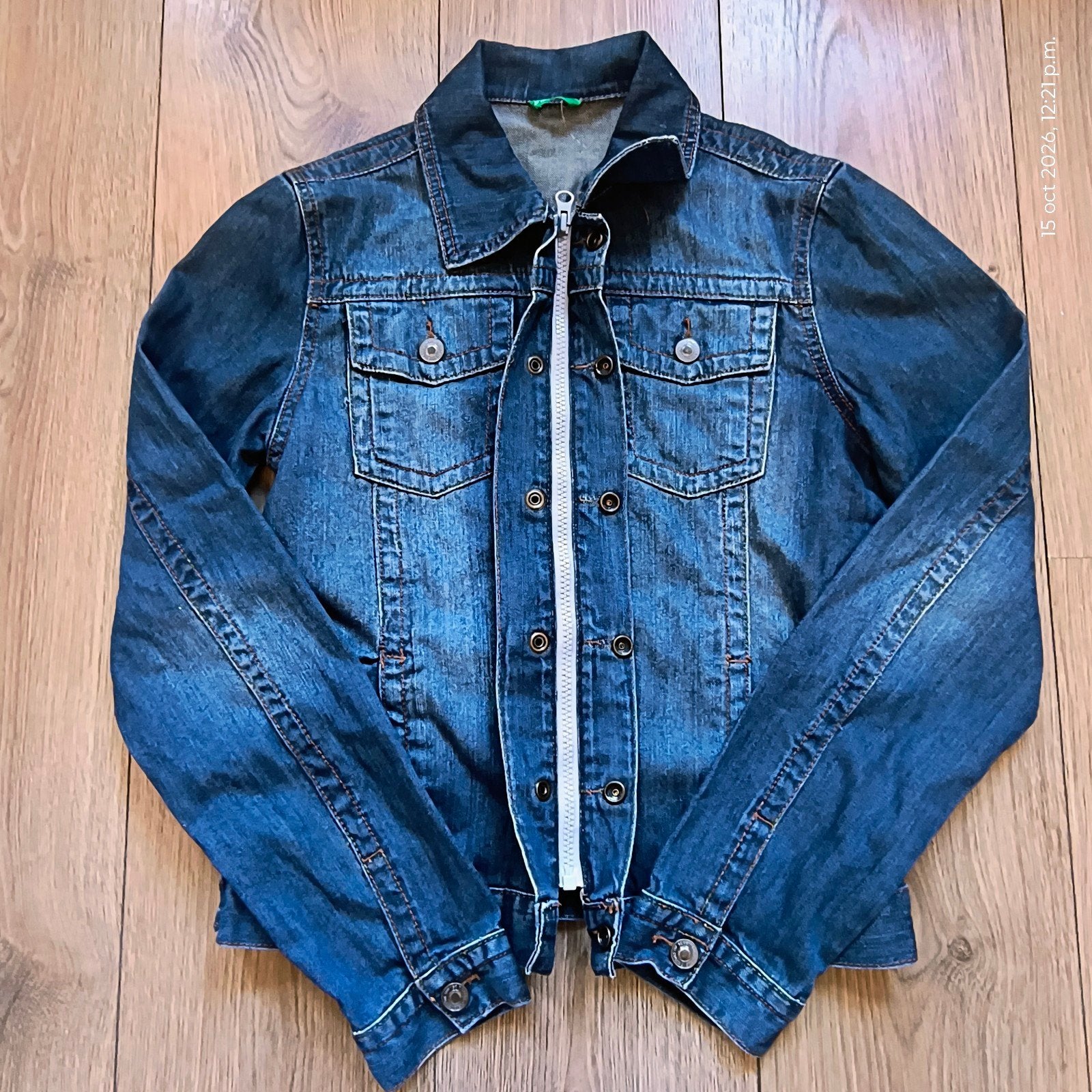 spijkerjas jeans jas United Colors of Benetton L/XL maat c, Blauw, Maat 42/44 (L), Ophalen of Verzenden, United Colors of Benetton