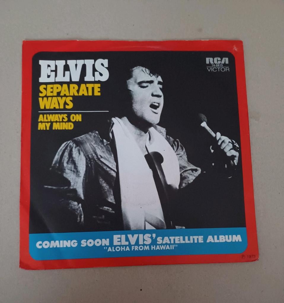 Elvis Presley  - Seperate Ways/Always On My Mind, Cd's en Dvd's, Gebruikt, 7 inch, Single, Ophalen of Verzenden