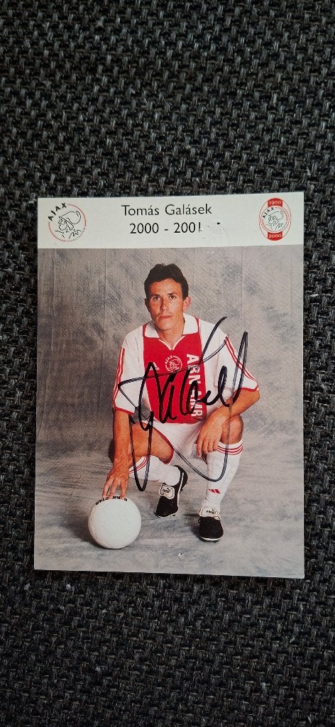Spelerskaart met handtekening; Tomas Galasek # Ajax, Ophalen of Verzenden, Gebruikt, Ajax, Spelerskaart