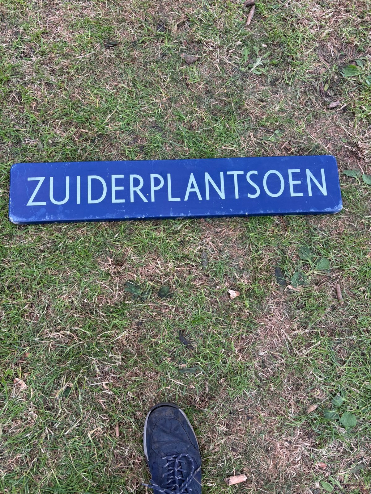 Straatnaambord zuiderplansoen, Ophalen