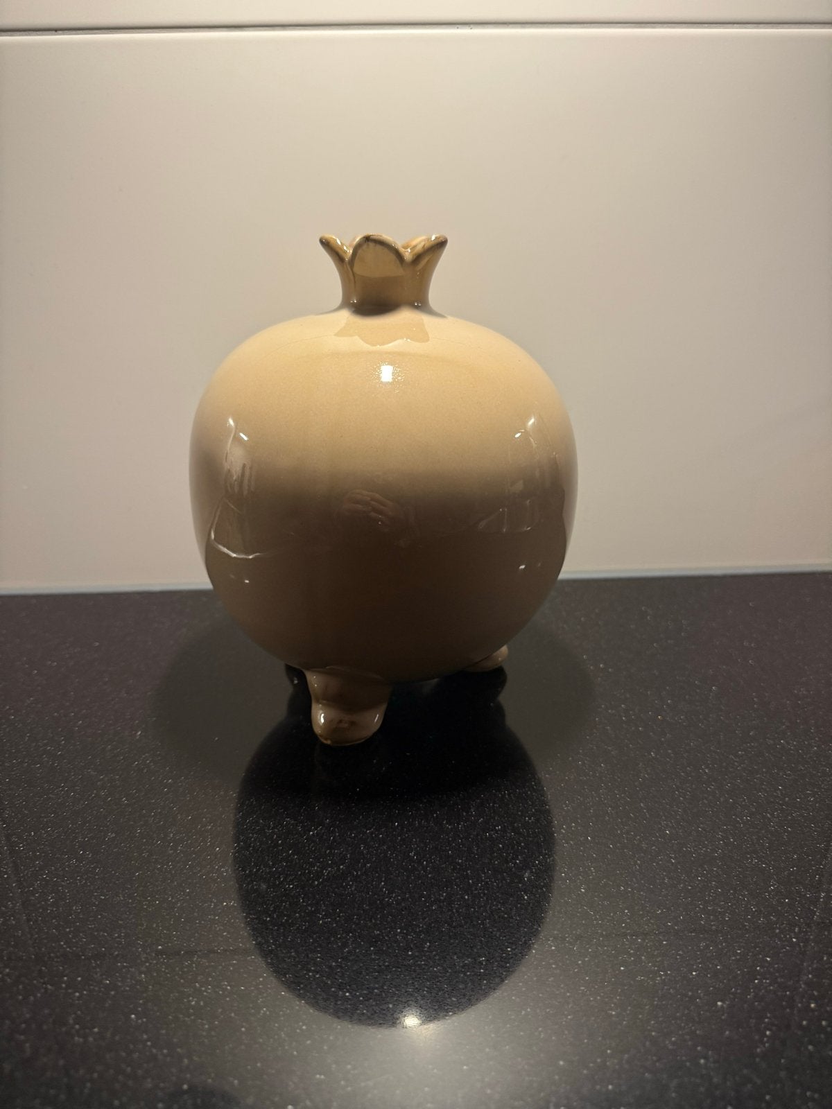 Bloembeleving vaas - Granaatappel design, Met patroon/structuur, Beige, Nieuw, Ophalen of Verzenden