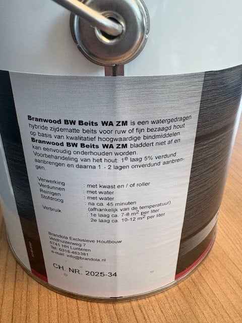 Branwood dekkende beits 2,5 L zwart RAL 9005, Ophalen, Zwart, Nieuw, Beits