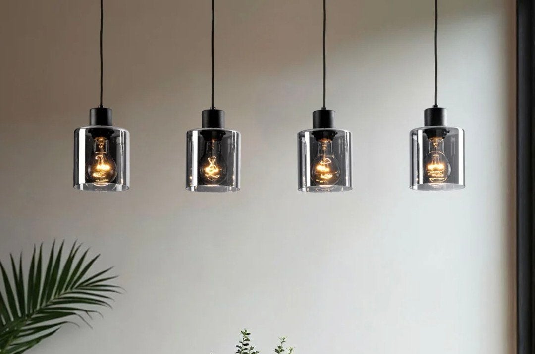 hanglamp Smoke 4 lichts, Ophalen, Nieuw, Glas