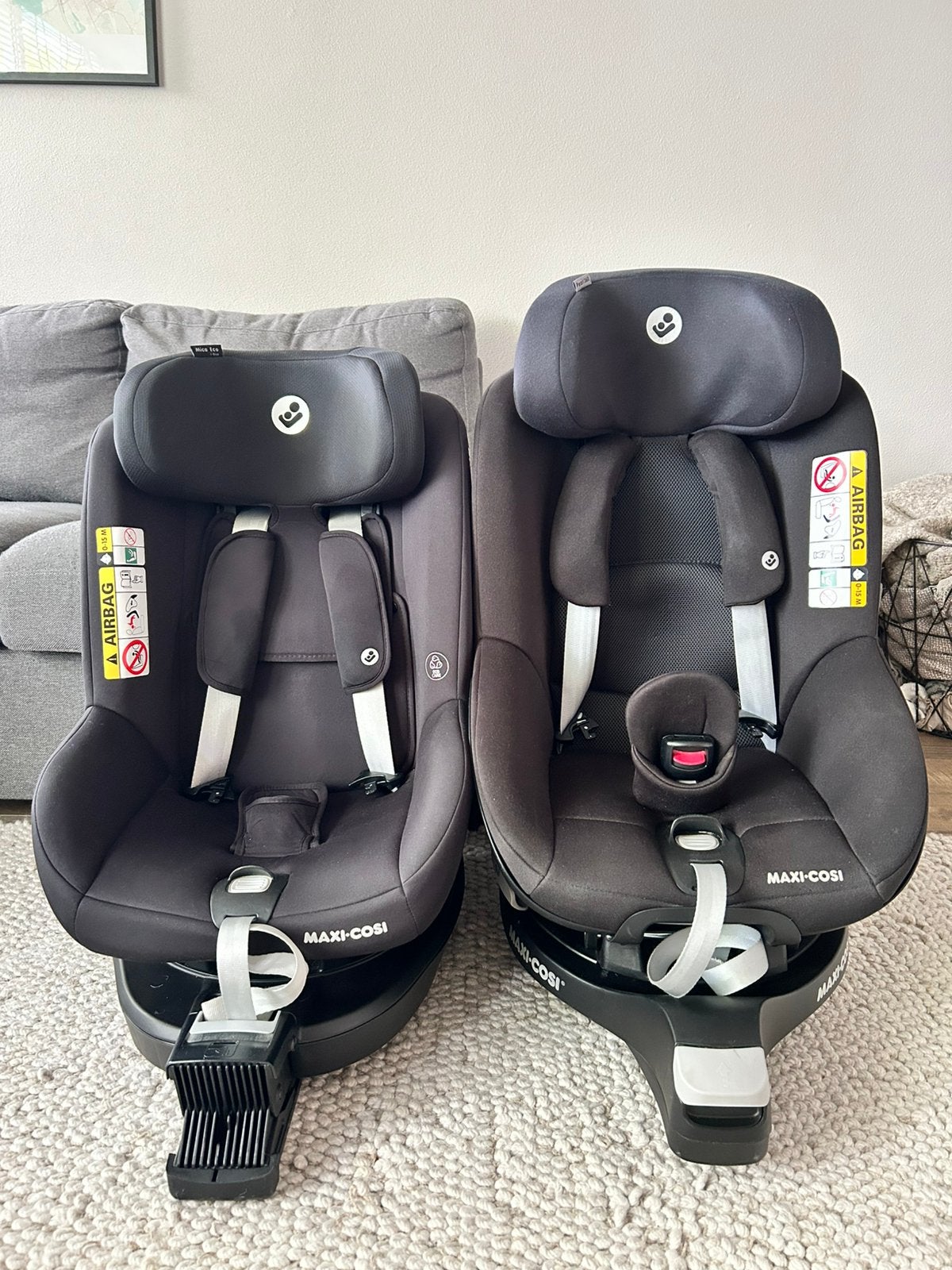 Maxi cosi Mica en Pearl met 360 base, Ophalen, 9 t/m 18 kg, Zo goed als nieuw, Isofix