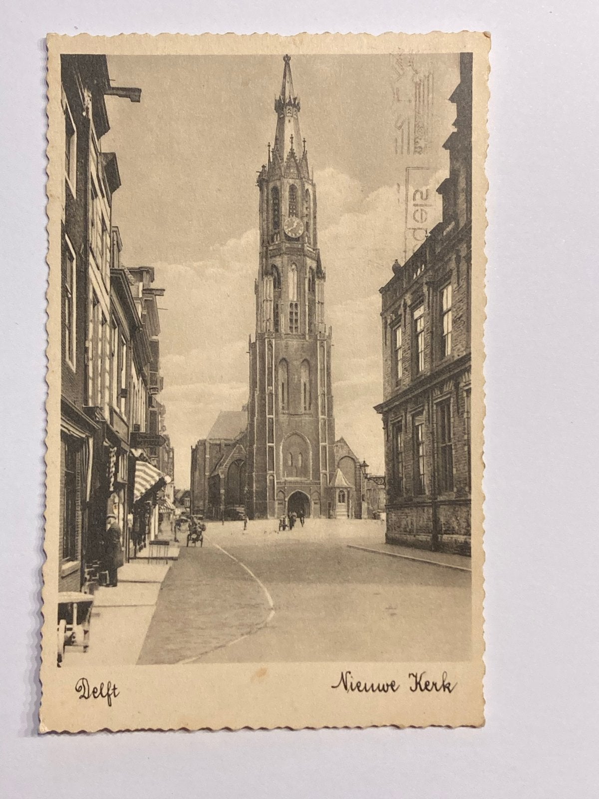 Oude Ansichtkaart Delft Nieuwe Kerk 1935, Verzenden, 1920 tot 1940, Gelopen, Zuid-Holland