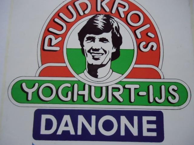 sticker oud Ruud Krol AJAX Danone ijs italie NAPOLI voetbal, Verzenden, Zo goed als nieuw, Bedrijf of Vereniging