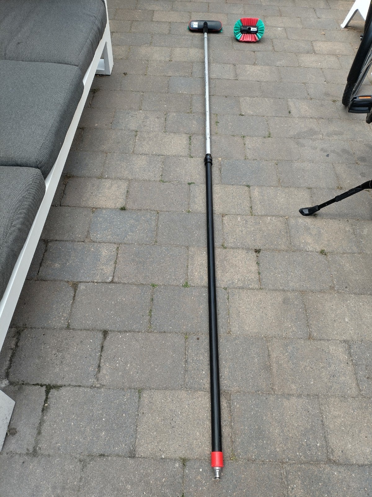 Vikan  waterdoorlatende telescoopsteel met 2 borstels, 280cm, Ophalen
