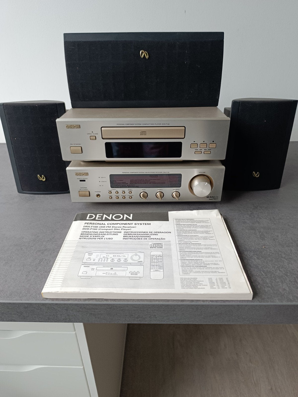 Denon Personal Component System DRA-F100 DCD-F100 + speaker, Audio, Tv en Foto, Stereo-sets, Ophalen, Gebruikt, Denon, Tuner of Radio
