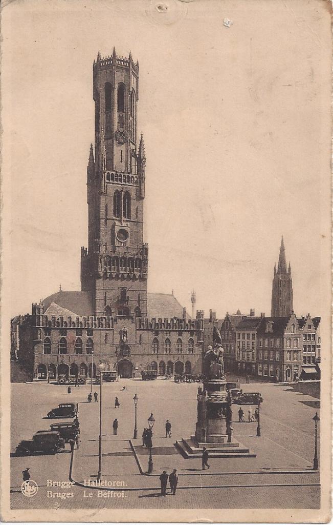 Kaart Brugge, Ophalen of Verzenden, Voor 1920, Gelopen, West-Vlaanderen