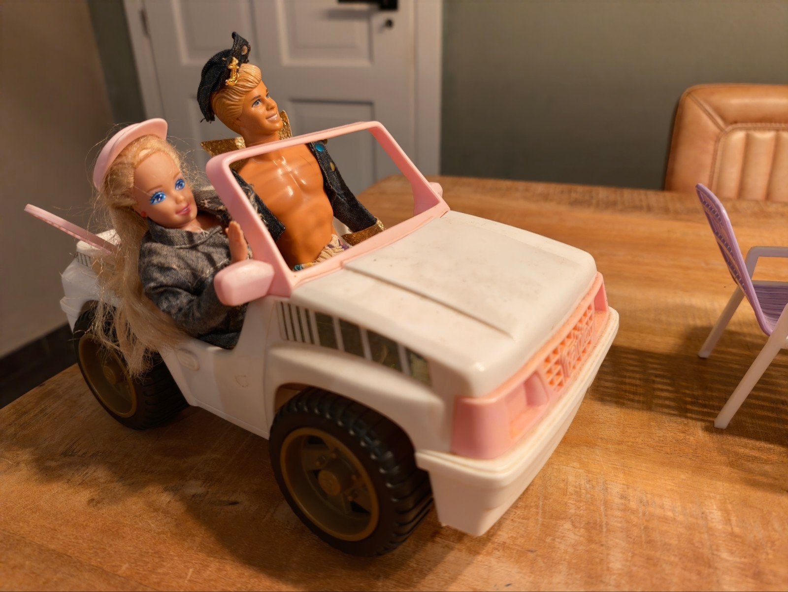 Barbie en ken met auto vintage, Ophalen of Verzenden