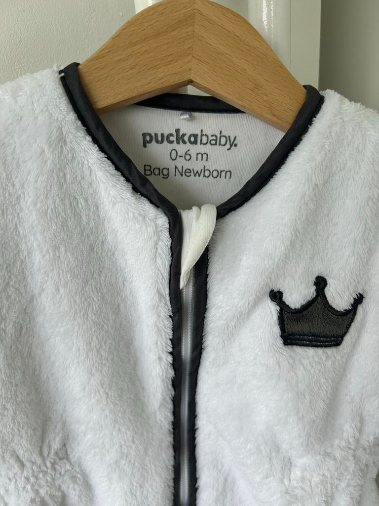 Puckababy Bag Newborn 0-6 maanden - Wit met kroontje, Ophalen of Verzenden, Zo goed als nieuw, Jongetje of Meisje
