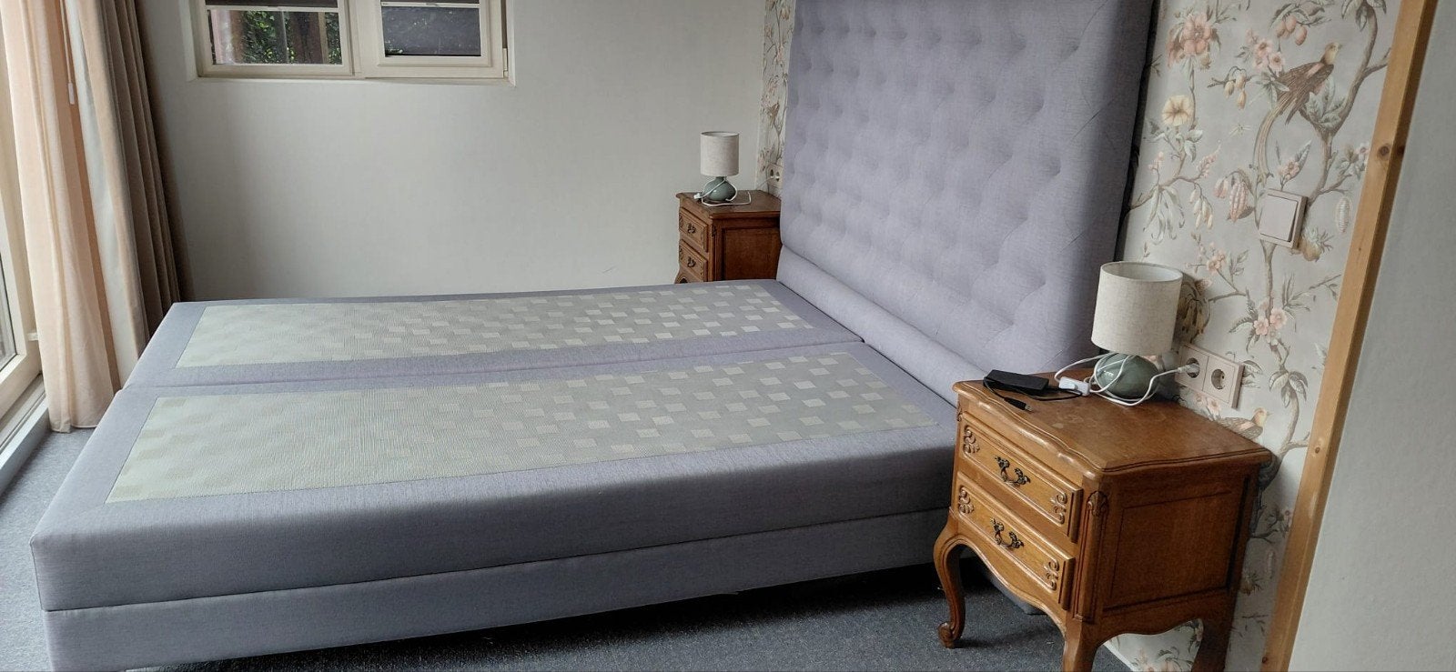 boxspring 160x200, Ophalen, Zo goed als nieuw, Tweepersoons, 160 cm