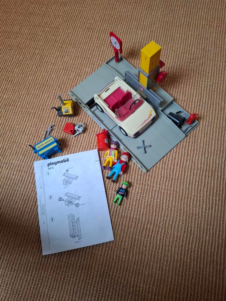 Playmobil 3615 Garage met Cabrio en Figuren, Ophalen of Verzenden, Gebruikt