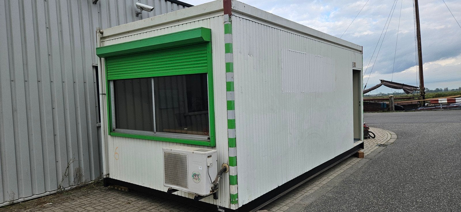 Kantoorunit/Portacabin 6x3x3 Airco, verwarming en rolluik, Ophalen, Gebruikt