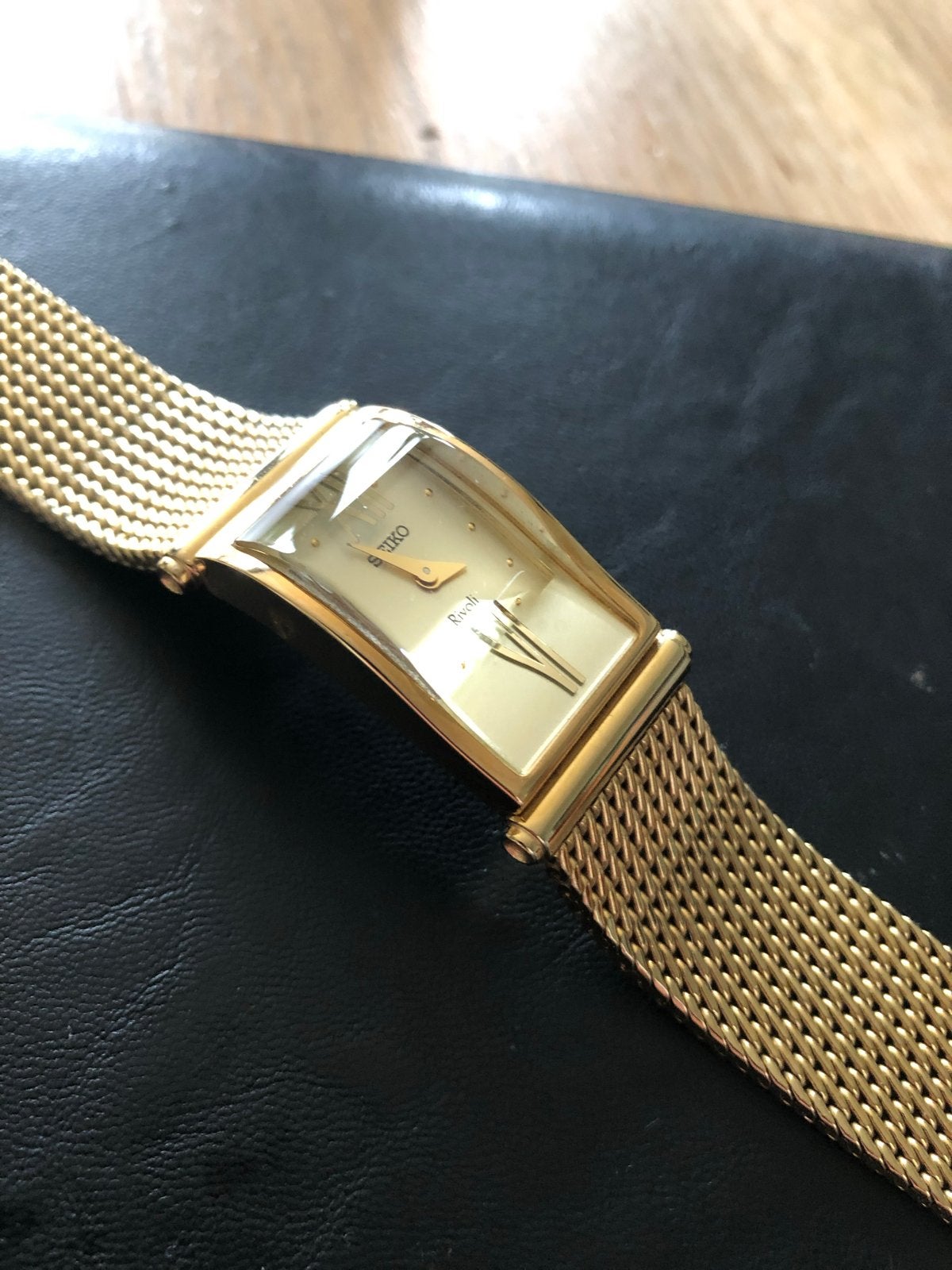 Double Seiko Rivoli Polshorloge - Zo goed als nieuw, Polshorloge, Ophalen of Verzenden, Zo goed als nieuw, Goud