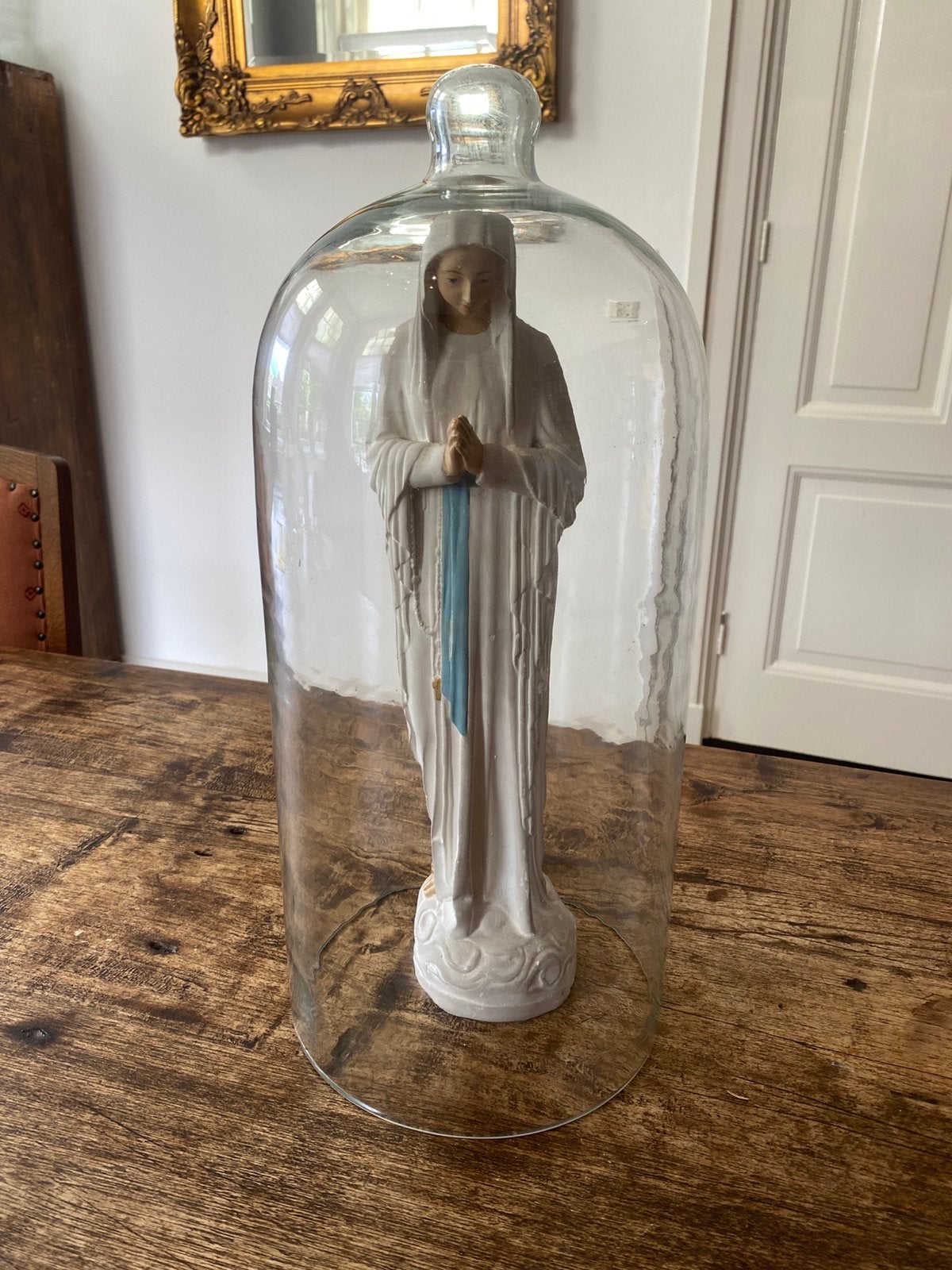 Antieke brocante glazen stolp - 46 cm hoog, Antiek en Kunst, Antiek | Glas en Kristal, Ophalen