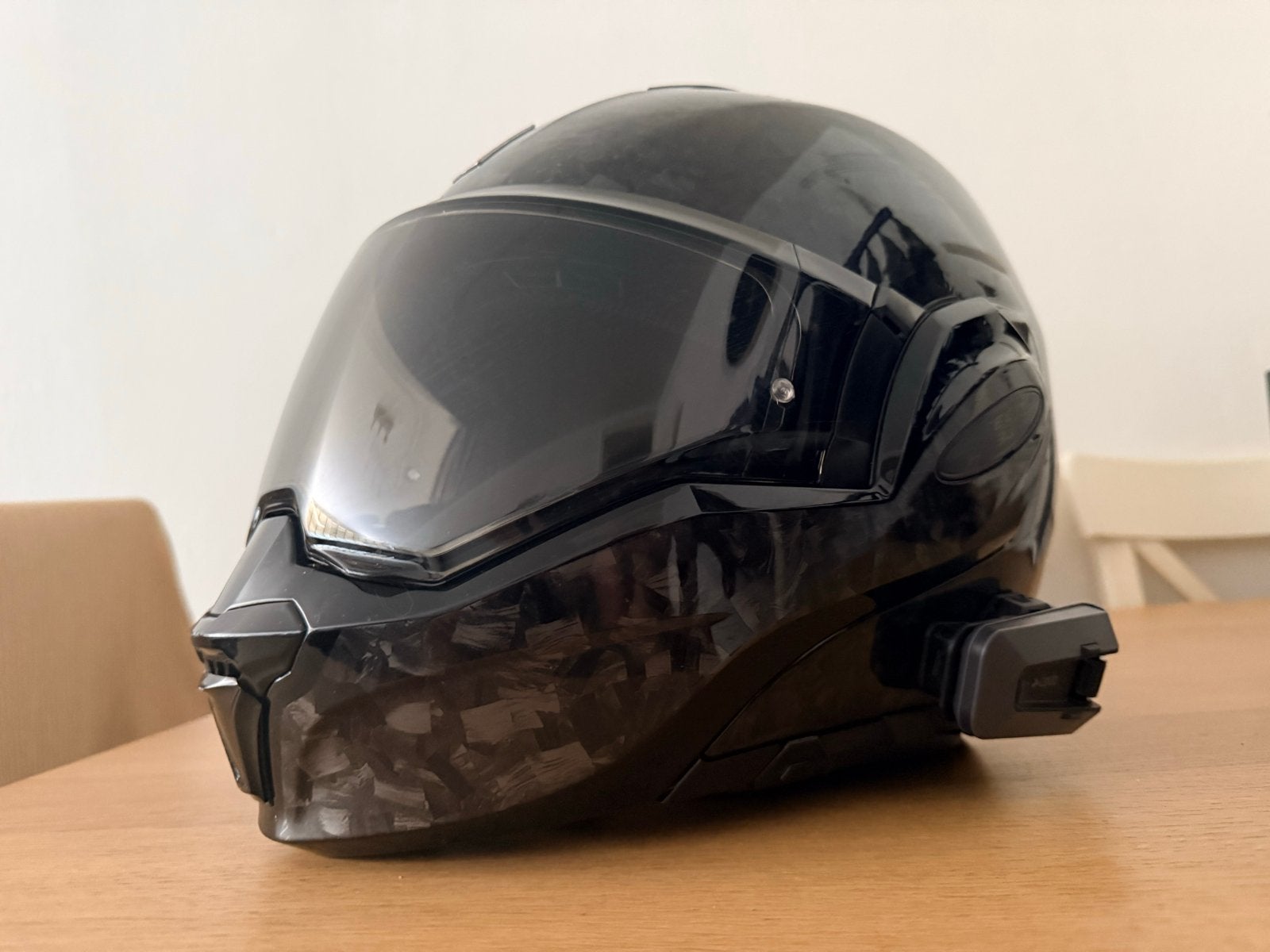 Scorpion EXO-TECH Forged Carbon helm met Cardo Packtalk Edge, Ophalen of Verzenden, Tweedehands, Heren, Overige typen
