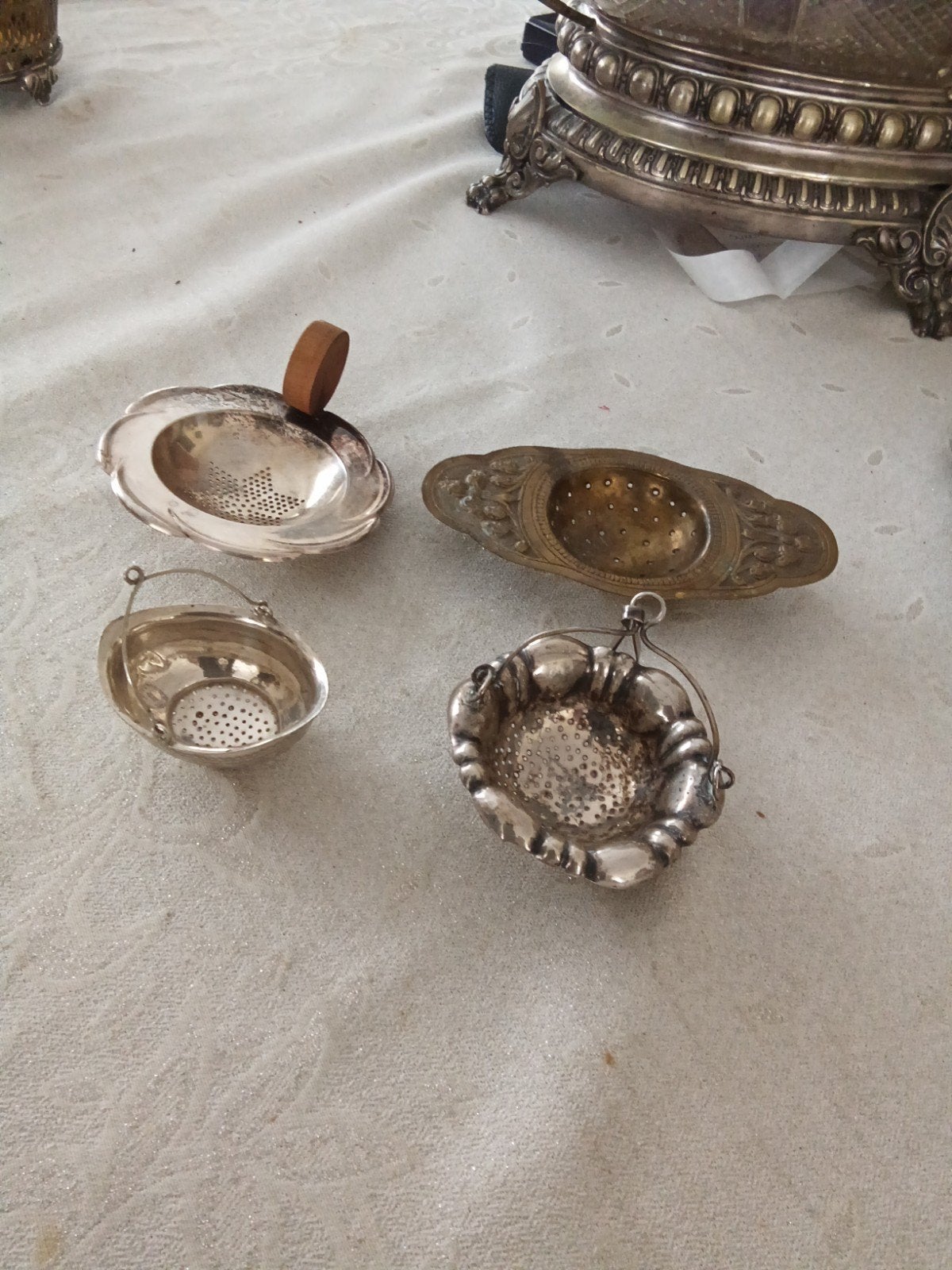 antieke theezeefjes., Ophalen of Verzenden, Zilver