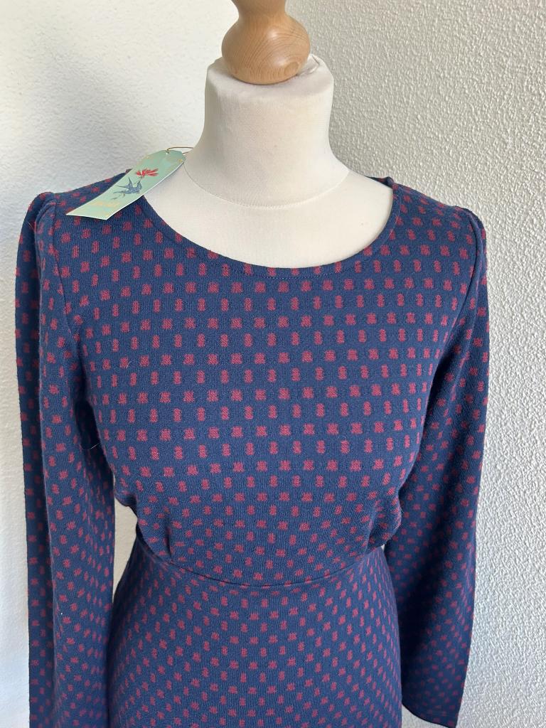 King Louie maat L duffy dress peroni 2398, Blauw, Maat 42/44 (L), Ophalen of Verzenden, Zo goed als nieuw