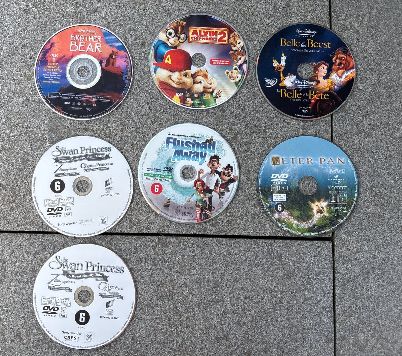 DVD's voor kinderen: De Zwanenprinses, Peter Pan, Belle en h, Cd's en Dvd's, Avontuur, Gebruikt, Ophalen of Verzenden, Vanaf 6 jaar