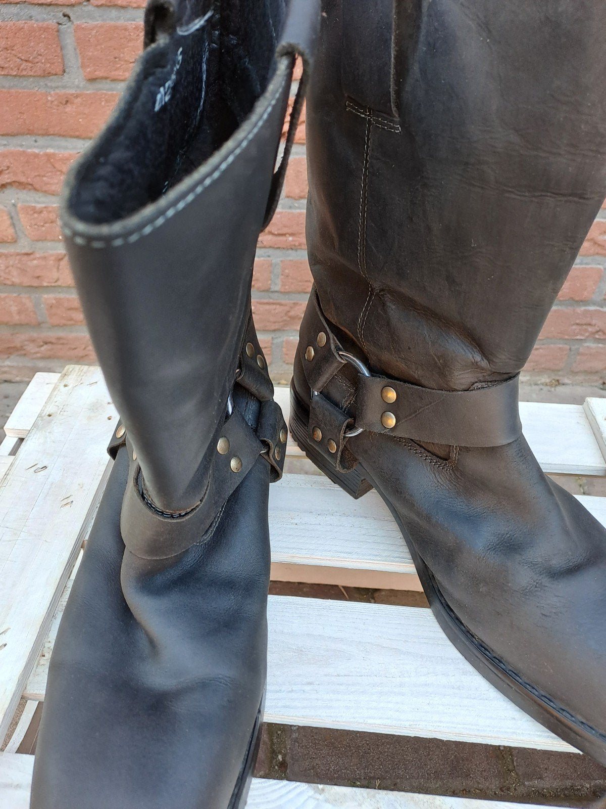 Moter laarzen maat 45 gevoerd., Ophalen, Tweedehands, Heren, Laarzen