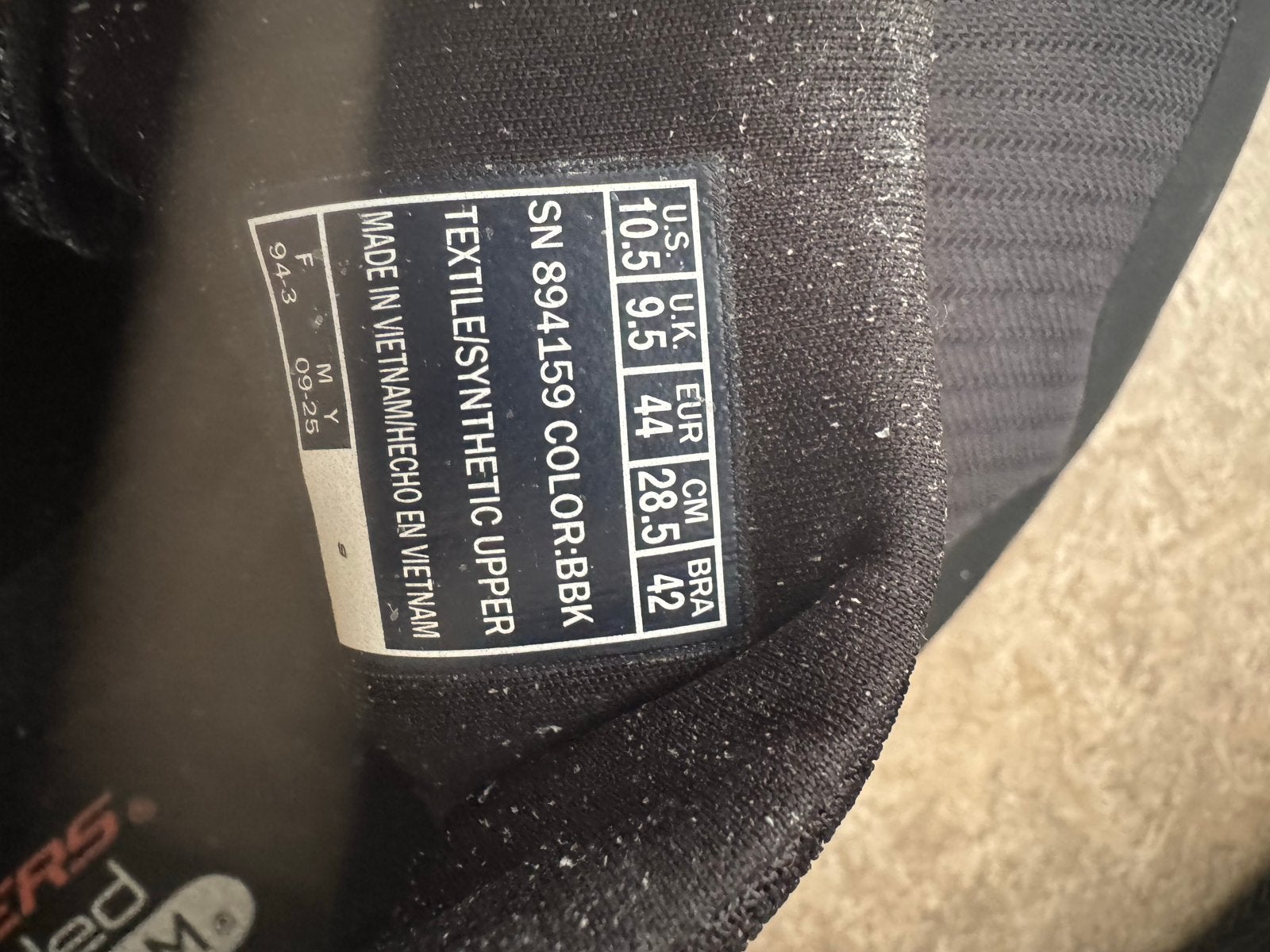 Skechers Air-Cooled Memory Foam Comfortabele Schoenen, Kleding | Heren, Ophalen of Verzenden, Gedragen, Zwart, Sneakers of Gympen