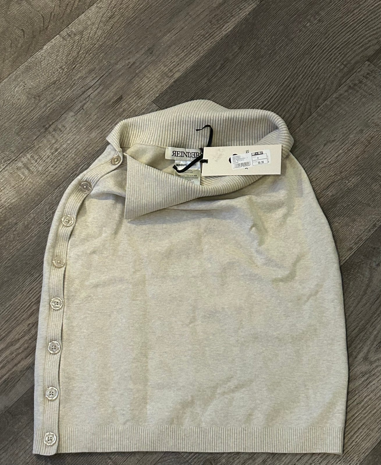 Reinders creme button rok beige, maat L, Beige, Maat 42/44 (L), Nieuw, Ophalen of Verzenden