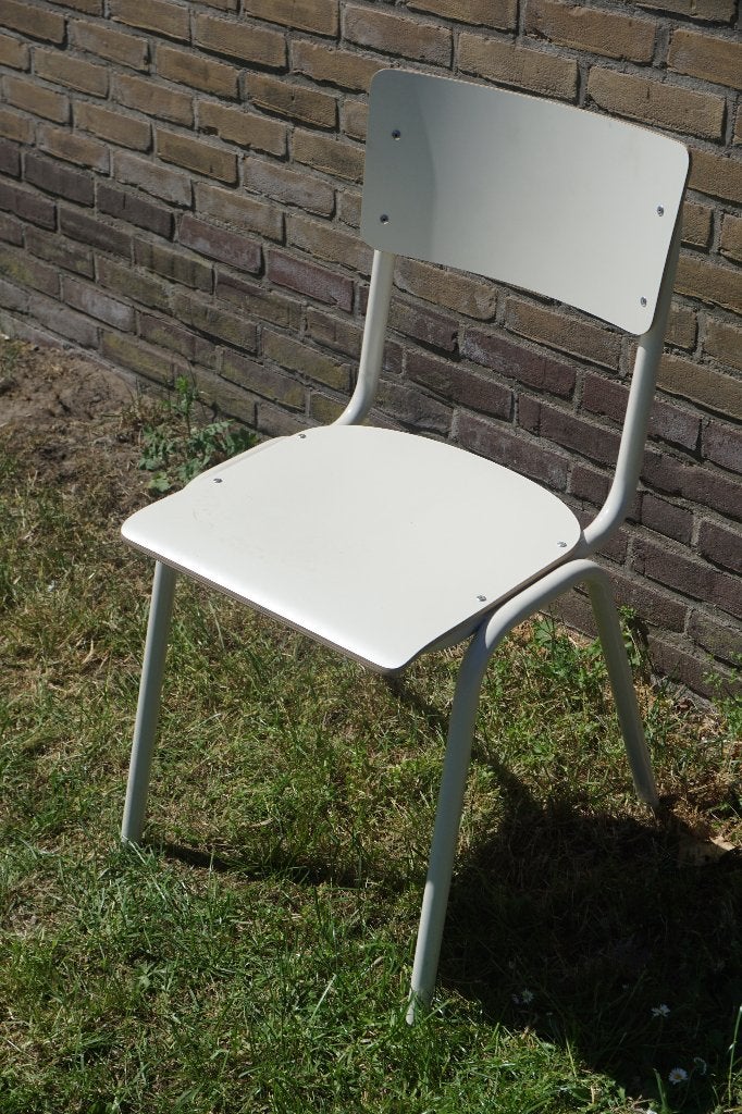 Witte Schoolstoel stoel, Ophalen, Gebruikt, Wit, Eén