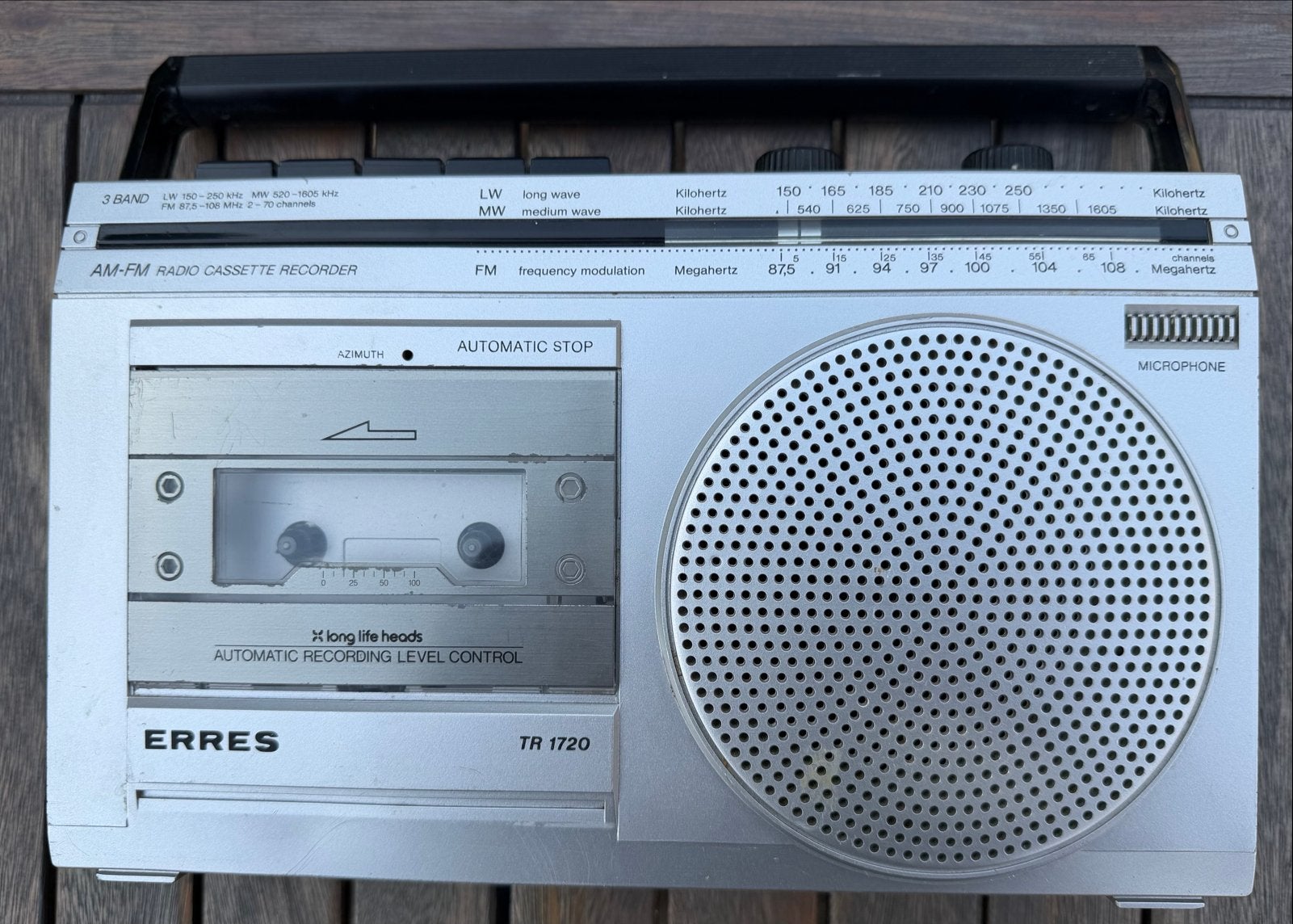 Erres TR 1720 AM-FM Radio Cassette Recorder, Ophalen of Verzenden, Gebruikt, Radio, Met cd-speler