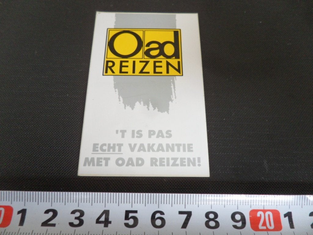 sticker OAD Reizen 't is pas echt vakantie met OAD reizen !, Ophalen, Zo goed als nieuw