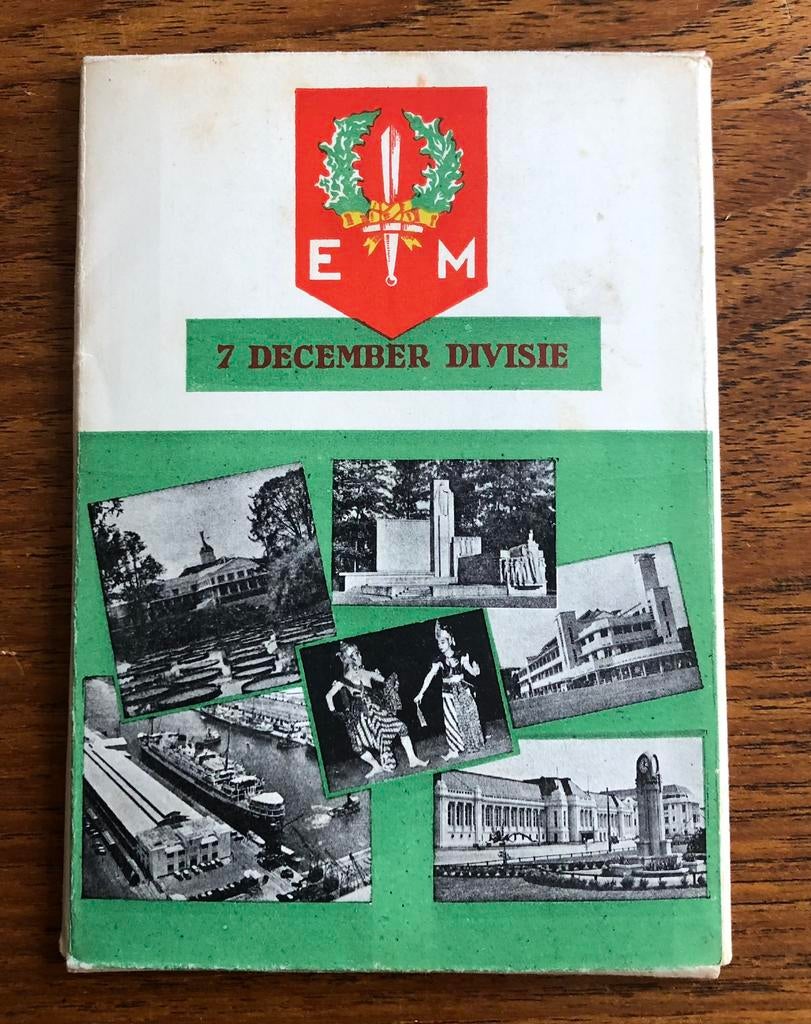 KNIL Indië 6x ansichtkaarten in mapje 7 december Divisie, Ophalen of Verzenden, Landmacht, Nederland, Foto of Poster