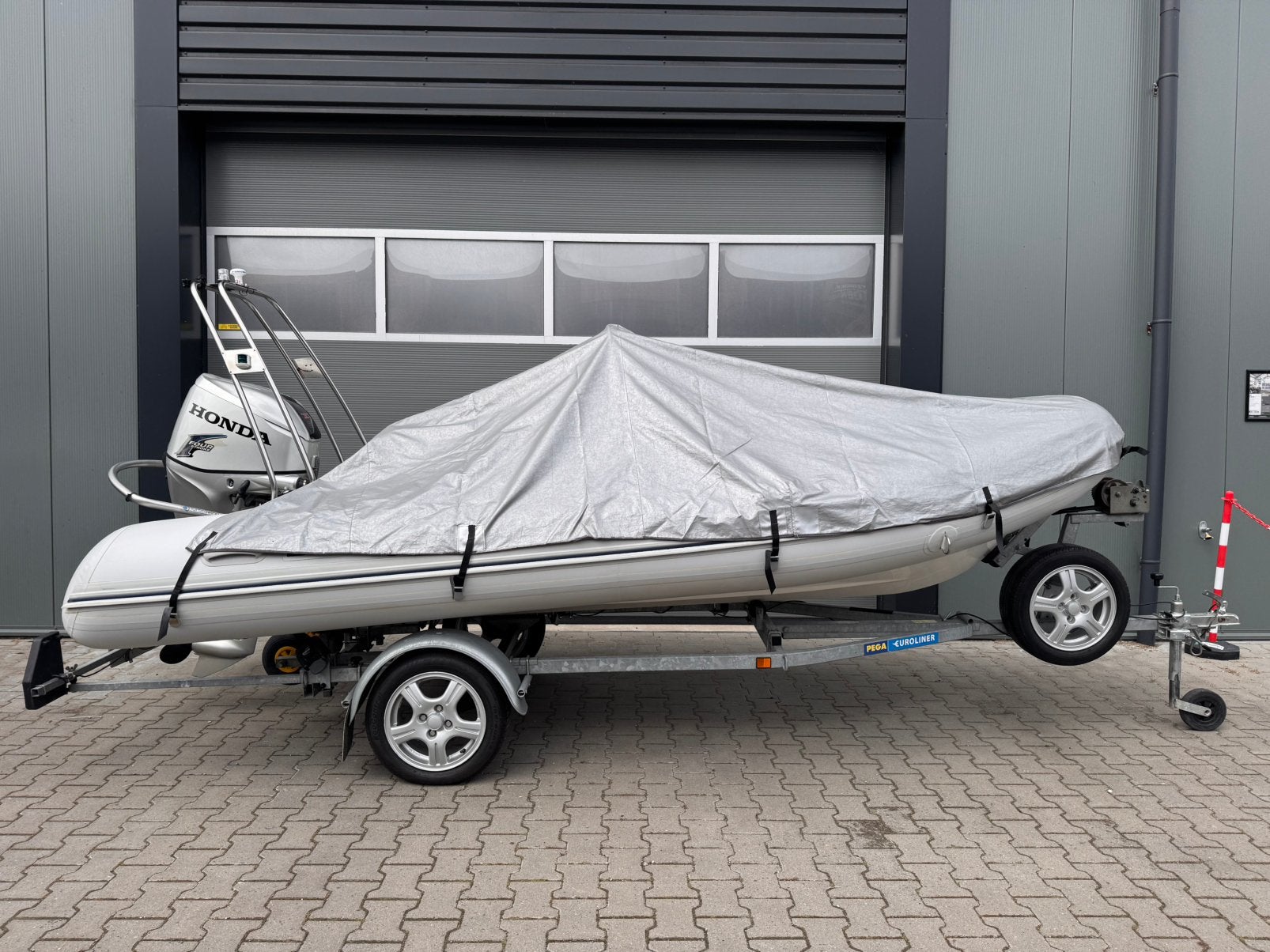 BRIG RIB met Honda 60 PK 4-takt + Pega Euroliner trailer, Watersport en Boten, Gebruikt, Brig, Buitenboordmotor, Ophalen
