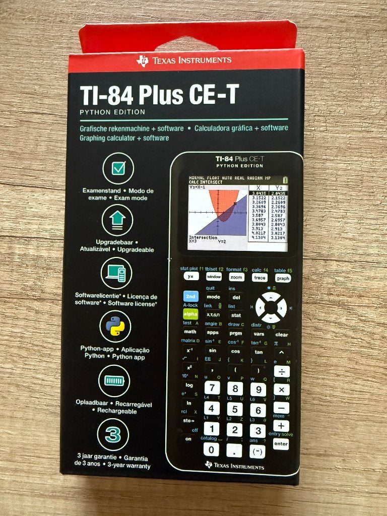 Texas Instruments TI-84 plus CE-T Python, Ophalen, Grafische rekenmachine, Nieuw
