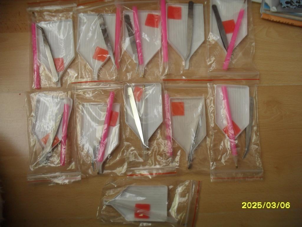 11 setjes Diamond Painting tools, bakje, pen, wax, pincet, Diamond painting, Nieuw, Ophalen of Verzenden, Kunststof
