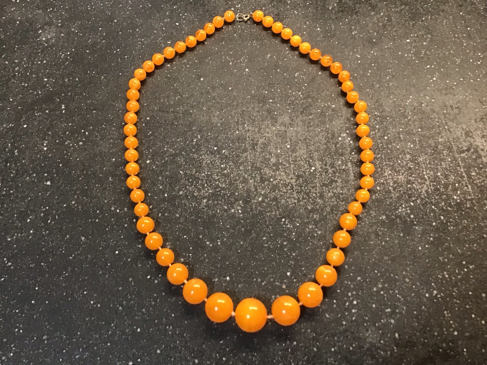 Amber Butterscotch ketting, Ophalen of Verzenden, Gebruikt, Oranje, Steen of Mineraal