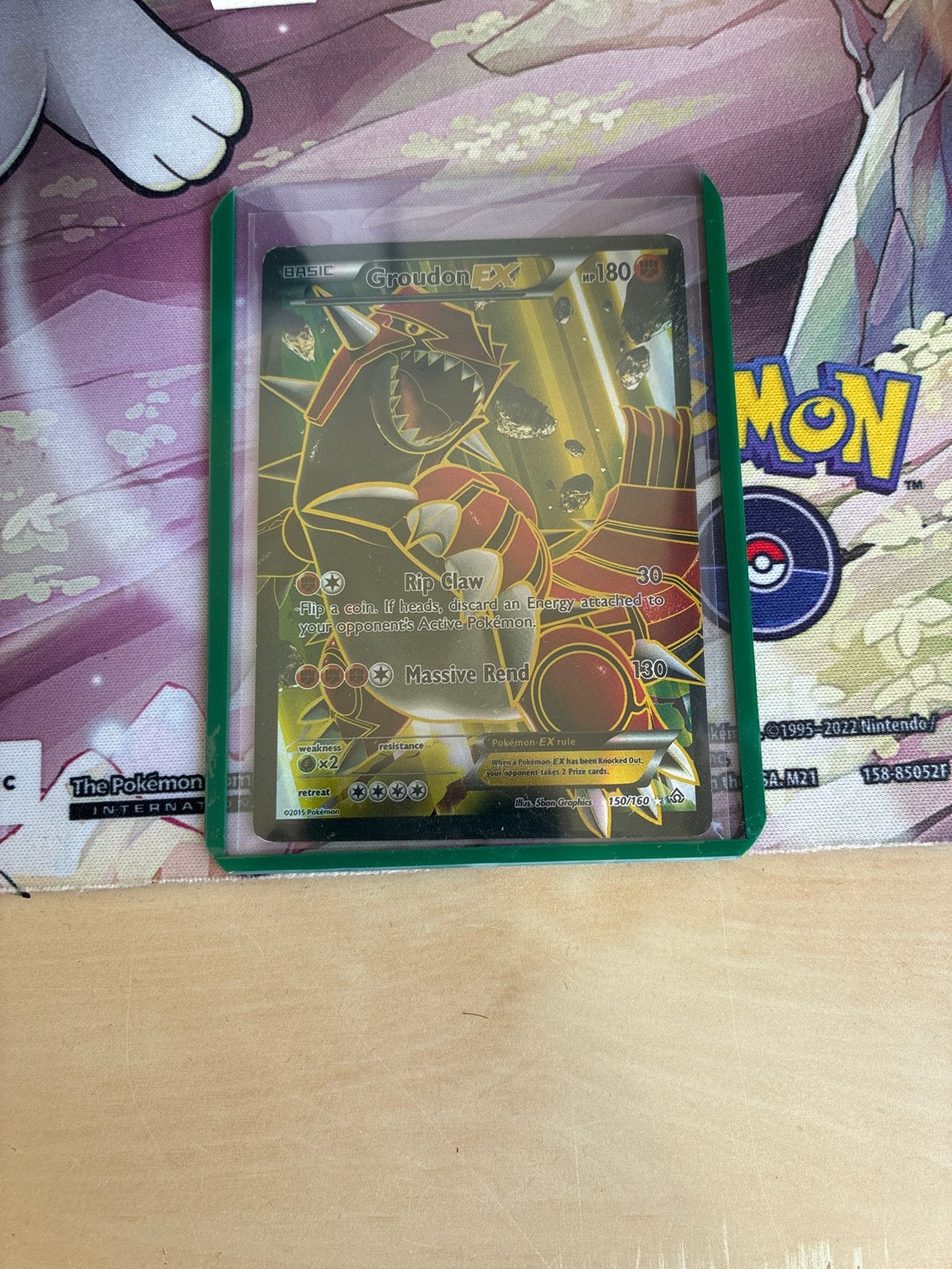 Groudon EX 150/160 Primal Clash Pokémon Kaart, Ophalen of Verzenden, Zo goed als nieuw, Losse kaart, Foil