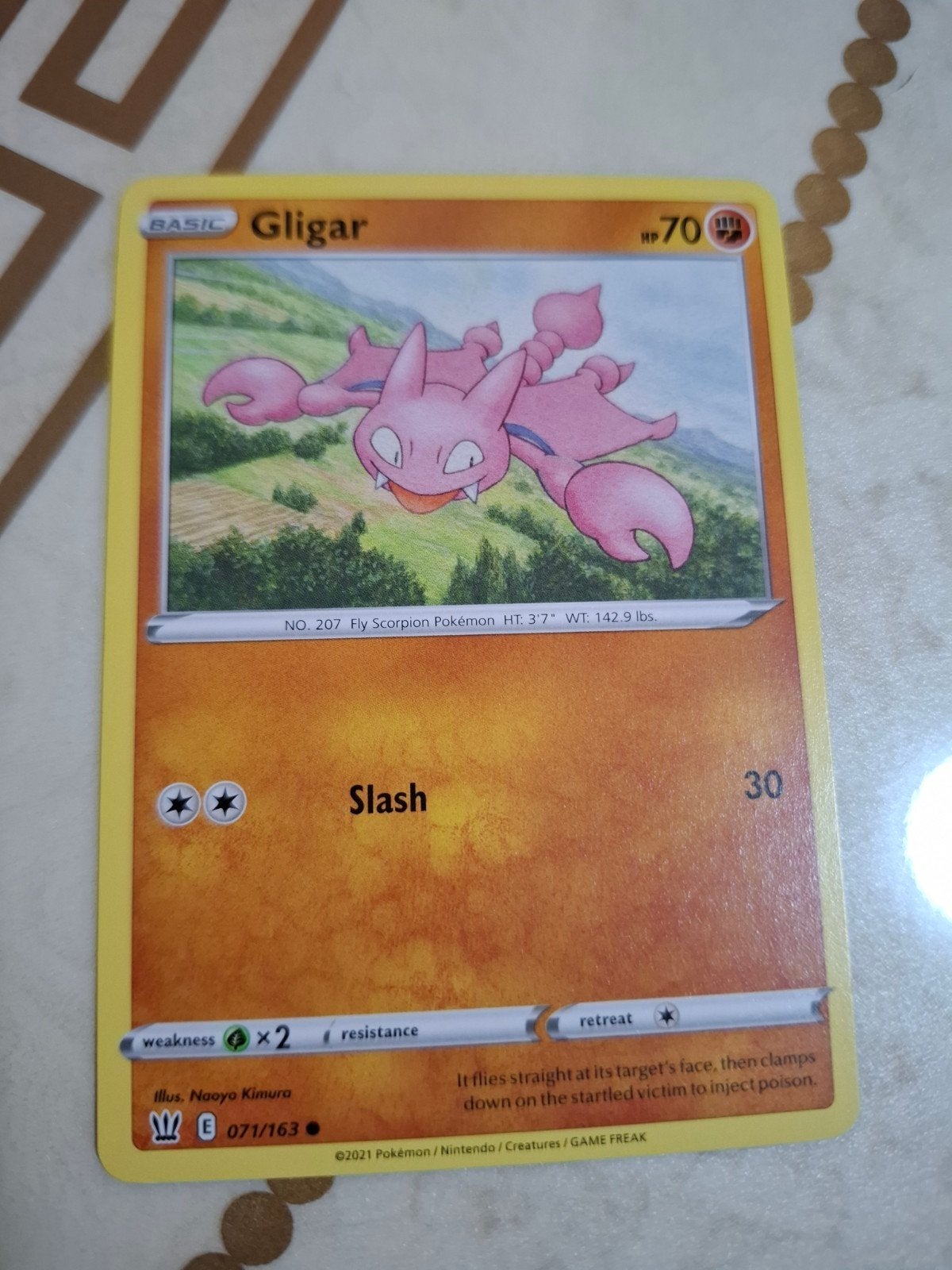 Pokémon Kaart Gligar 071/163 - Basic HP70, Ophalen of Verzenden, Zo goed als nieuw, Losse kaart