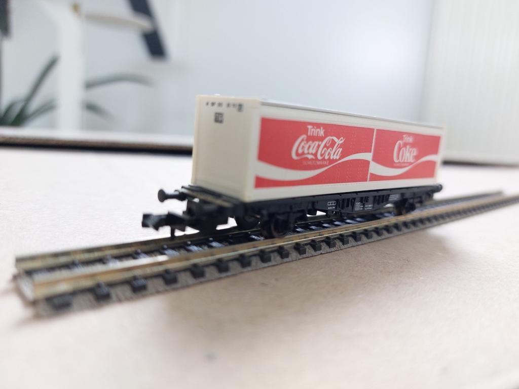 Fleischmann piccolo 8243 Coca-Cola ContainerWagon, Gelijkstroom, Fleischmann, Wagon, Ophalen of Verzenden