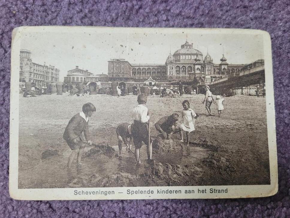 Oude ansichtkaart Scheveningen strand ~, Verzamelen, Ansichtkaarten | Nederland, Ophalen of Verzenden, 1920 tot 1940, Zuid-Holland