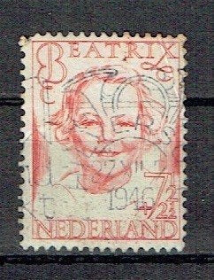 Nederland 1946 nr. 458 Prinses Beatrix Oranje HILVERSUM, Verzenden, Gestempeld, Koningshuis