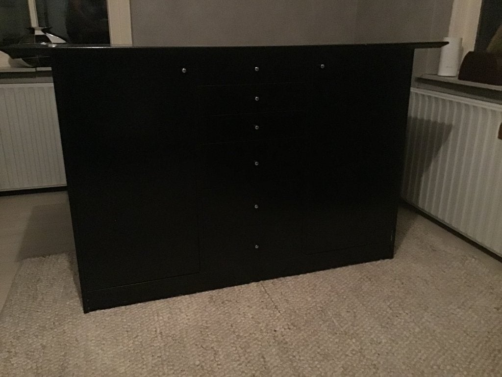 Dressoir, zwart, Ophalen, Gebruikt, 150 tot 200 cm, Met lade(s)