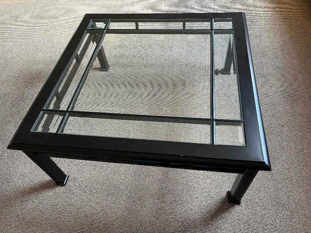 Vintage 'art deco' salontafel met facet geslepen glasdelen, Huis en Inrichting, Tafels | Salontafels, Ophalen, 100 tot 150 cm