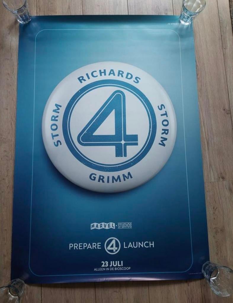 Filmposter 100 x 70 cm Fantastic Four Marvel, Ophalen of Verzenden, Zo goed als nieuw, Deurposter of groter, Film en Tv