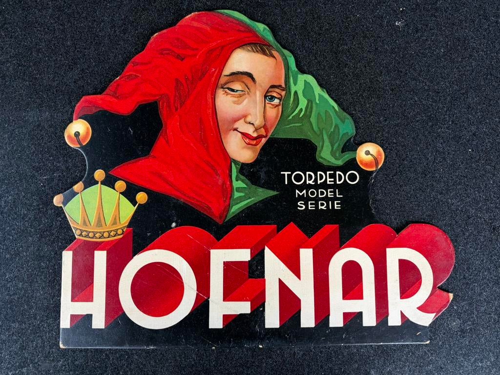 Superzeldzame jaren ‘30 reclamebord van Hofnar sigaren, Ophalen, Gebruikt, Reclamebord